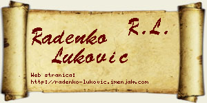 Radenko Luković vizit kartica